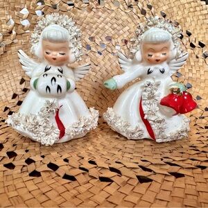 Vintage 1958 Howard Holt Christmas Angel S&P Salt Pepper Shakers Spaghetti HH